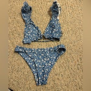 Blue floral bikini